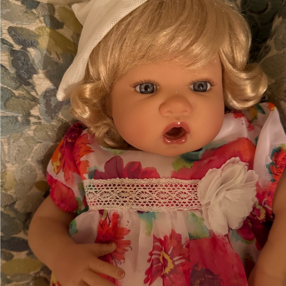 Lee Mathews Colorful Floral Dress Baby Doll